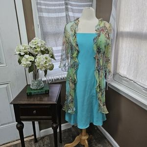 Linda Cunningham Dress with Sheer Shawl